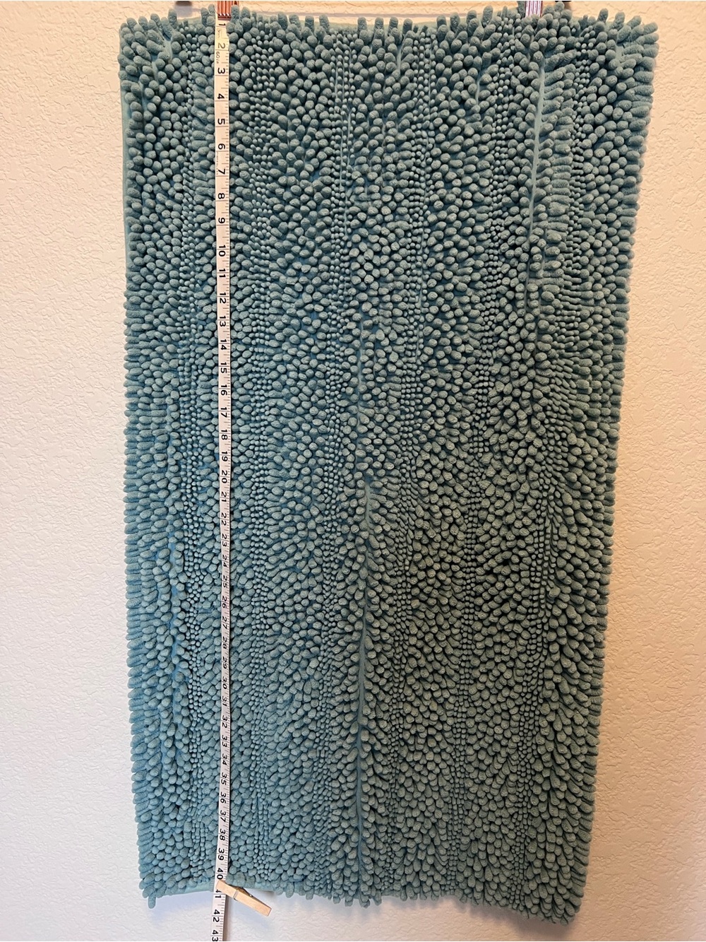 Plush Chenille Bath Rug in Turquoise 40”